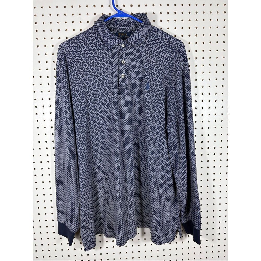 Polo Ralph Lauren Mens dot print long sleeve polo shirt size XL
